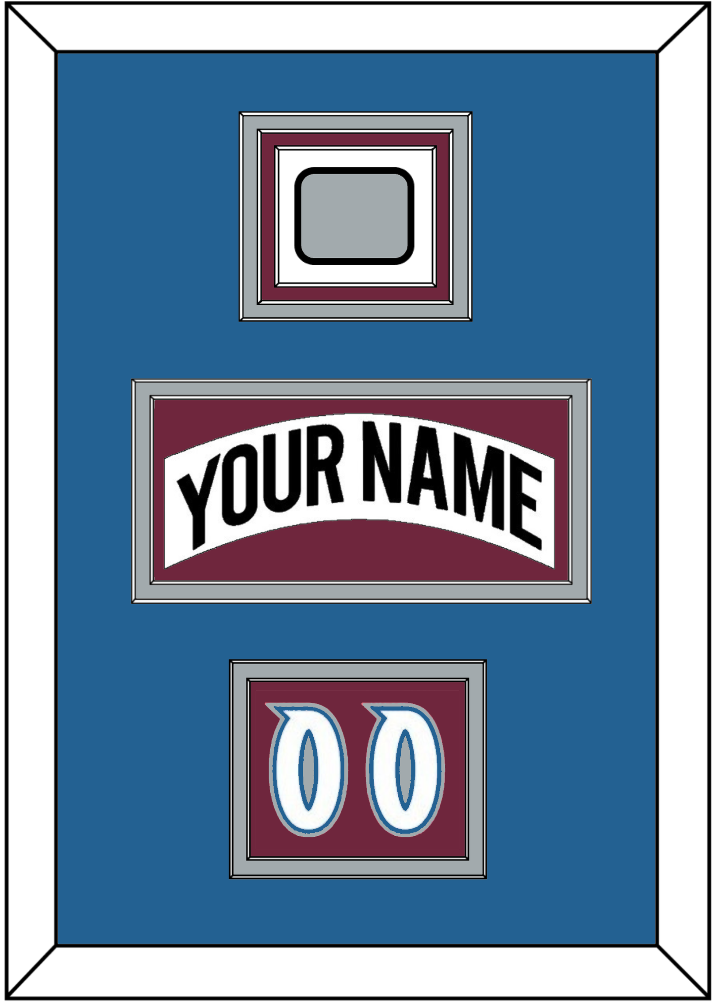 Colorado Nameplate, Number (Shoulder) & Stanley Cup Finals Patch - Home White (1999-2001) - Premier Tier 3