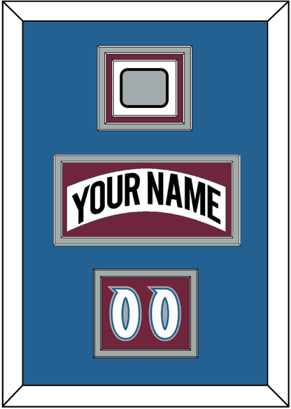 Colorado Nameplate, Number (Shoulder) & Stanley Cup Finals Patch - Home White (1999-2001) - Premier Tier 3