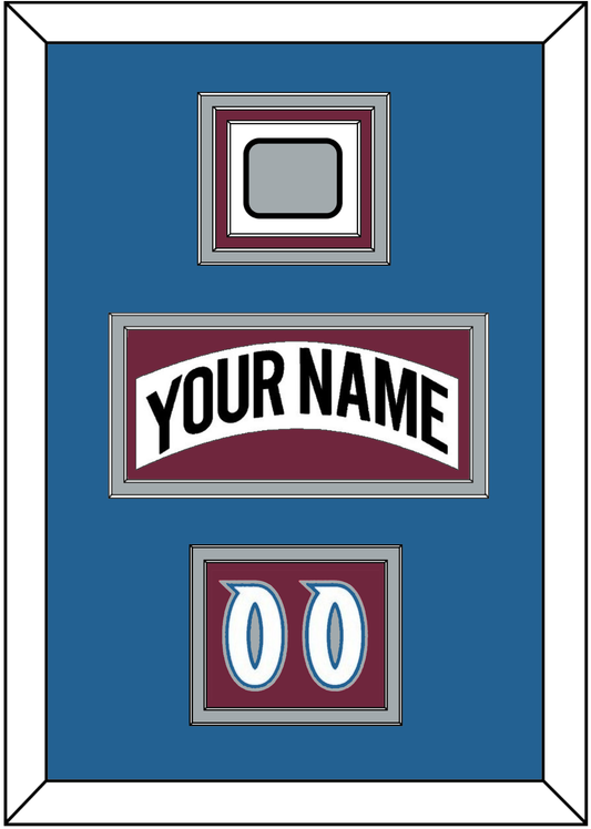 Colorado Nameplate, Number (Shoulder) & Stanley Cup Finals Patch - Home White (1999-2001) - Premier Tier 3