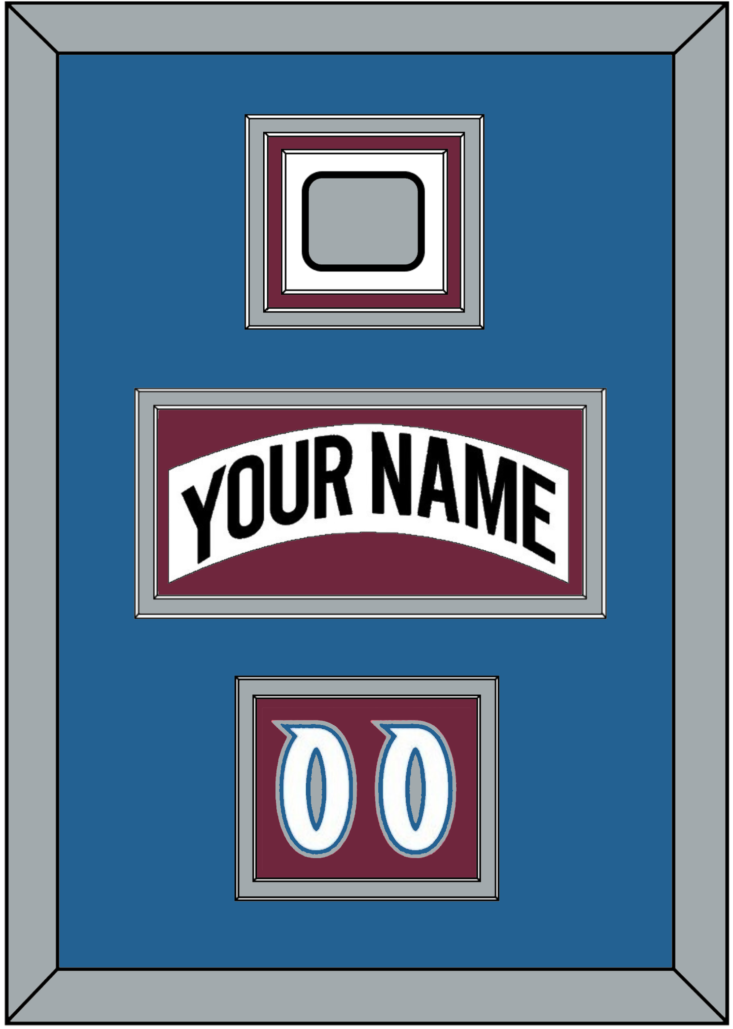 Colorado Nameplate, Number (Shoulder) & Stanley Cup Finals Patch - Home White (1999-2001) - Premier Tier 3