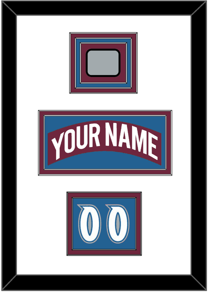 Colorado Nameplate, Number (Shoulder) & Stanley Cup Finals Patch - Road Burgundy (1999-2001) - Premier Tier 1