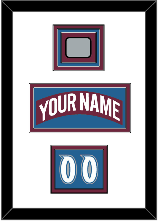 Colorado Nameplate, Number (Shoulder) & Stanley Cup Finals Patch - Road Burgundy (1999-2001) - Premier Tier 1