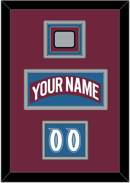 Colorado Nameplate, Number (Shoulder) & Stanley Cup Finals Patch - Road Burgundy (1999-2001) - Premier Tier 2