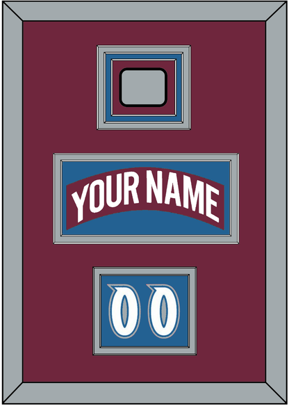 Colorado Nameplate, Number (Shoulder) & Stanley Cup Finals Patch - Road Burgundy (1999-2001) - Premier Tier 2