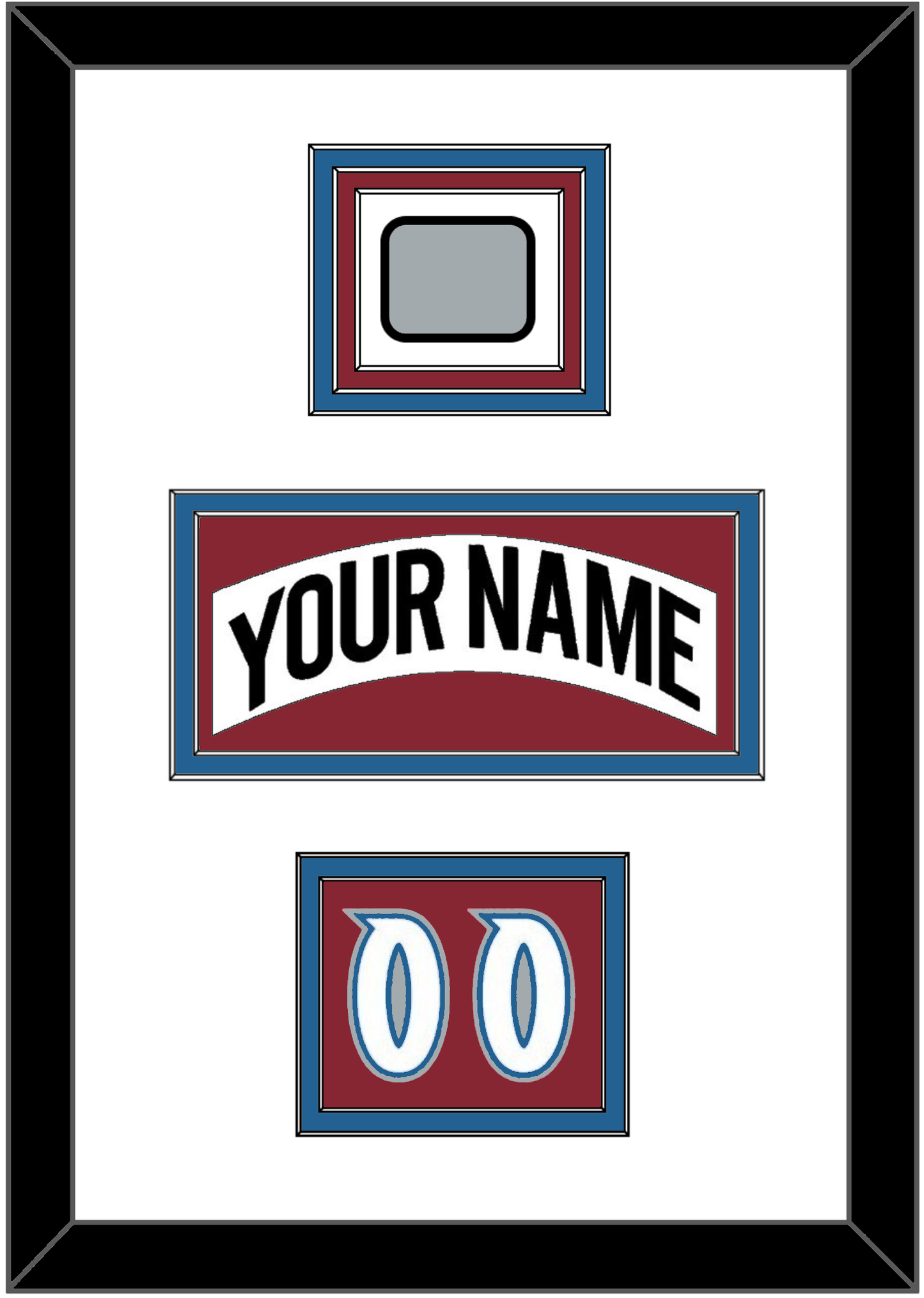 Colorado Nameplate, Number (Shoulder) & Stanley Cup Finals Patch - Home White (1995-1996) - Premier Tier 1