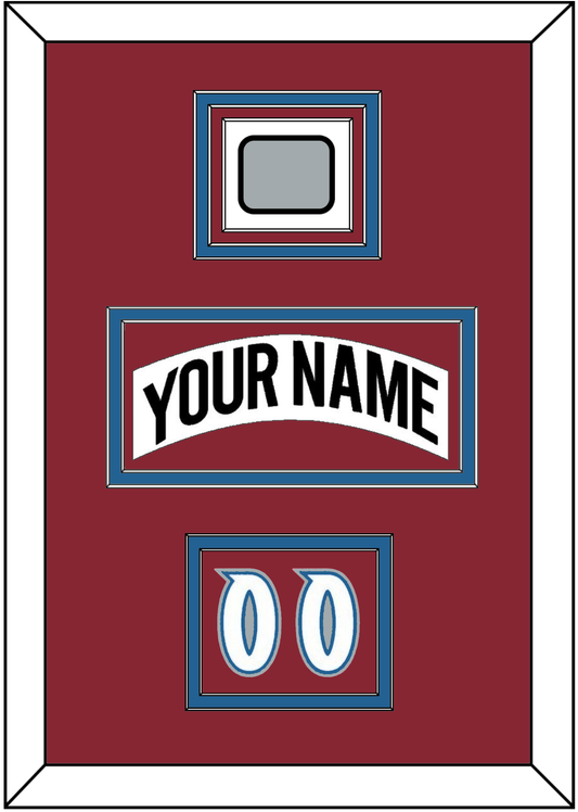 Colorado Nameplate, Number (Shoulder) & Stanley Cup Finals Patch - Home White (1995-1996) - Premier Tier 2
