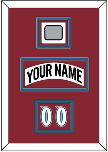 Colorado Nameplate, Number (Shoulder) & Stanley Cup Finals Patch - Home White (1995-1996) - Triple Mat 2