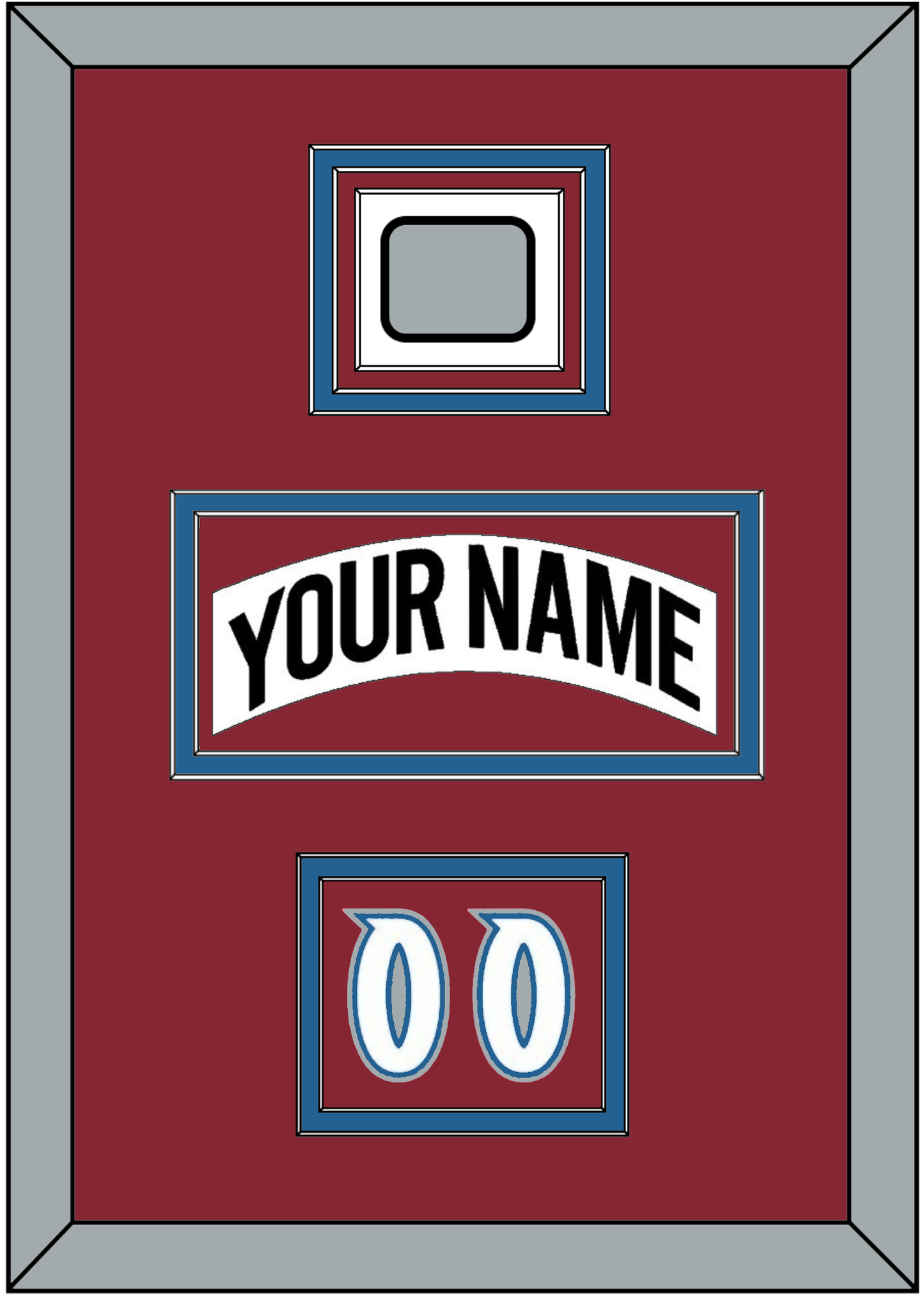 Colorado Nameplate, Number (Shoulder) & Stanley Cup Finals Patch - Home White (1995-1996) - Premier Tier 2