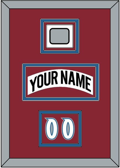 Colorado Nameplate, Number (Shoulder) & Stanley Cup Finals Patch - Home White (1995-1996) - Premier Tier 2
