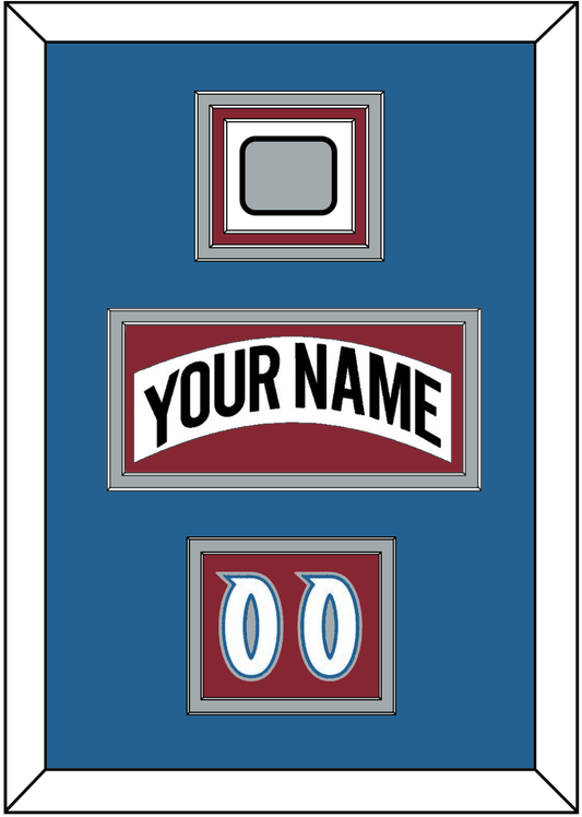Colorado Nameplate, Number (Shoulder) & Stanley Cup Finals Patch - Home White (1995-1996) - Premier Tier 3