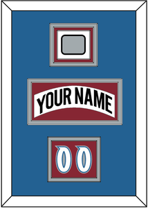 Colorado Nameplate, Number (Shoulder) & Stanley Cup Finals Patch - Home White (1995-1996) - Triple Mat 3