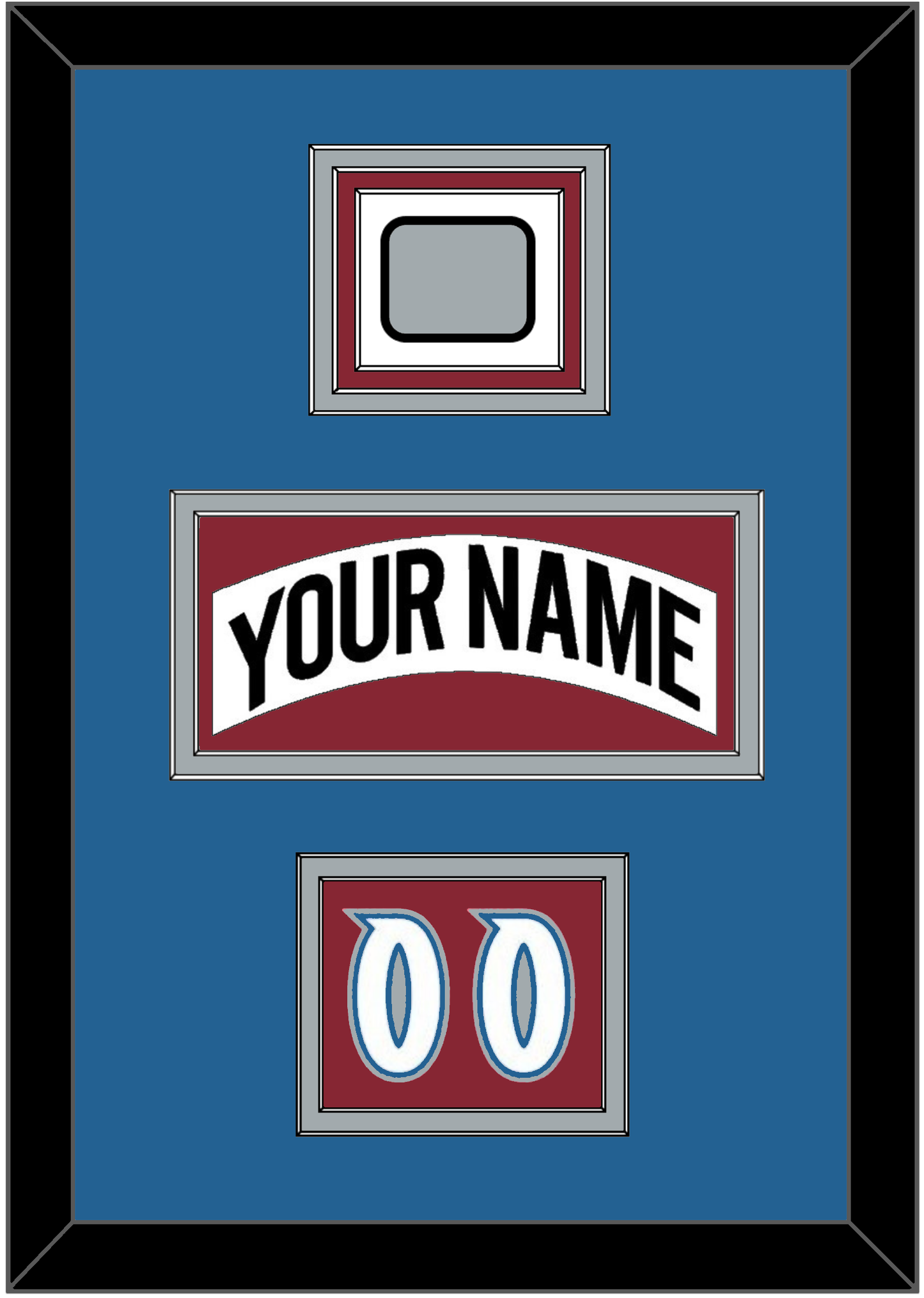 Colorado Nameplate, Number (Shoulder) & Stanley Cup Finals Patch - Home White (1995-1996) - Premier Tier 3