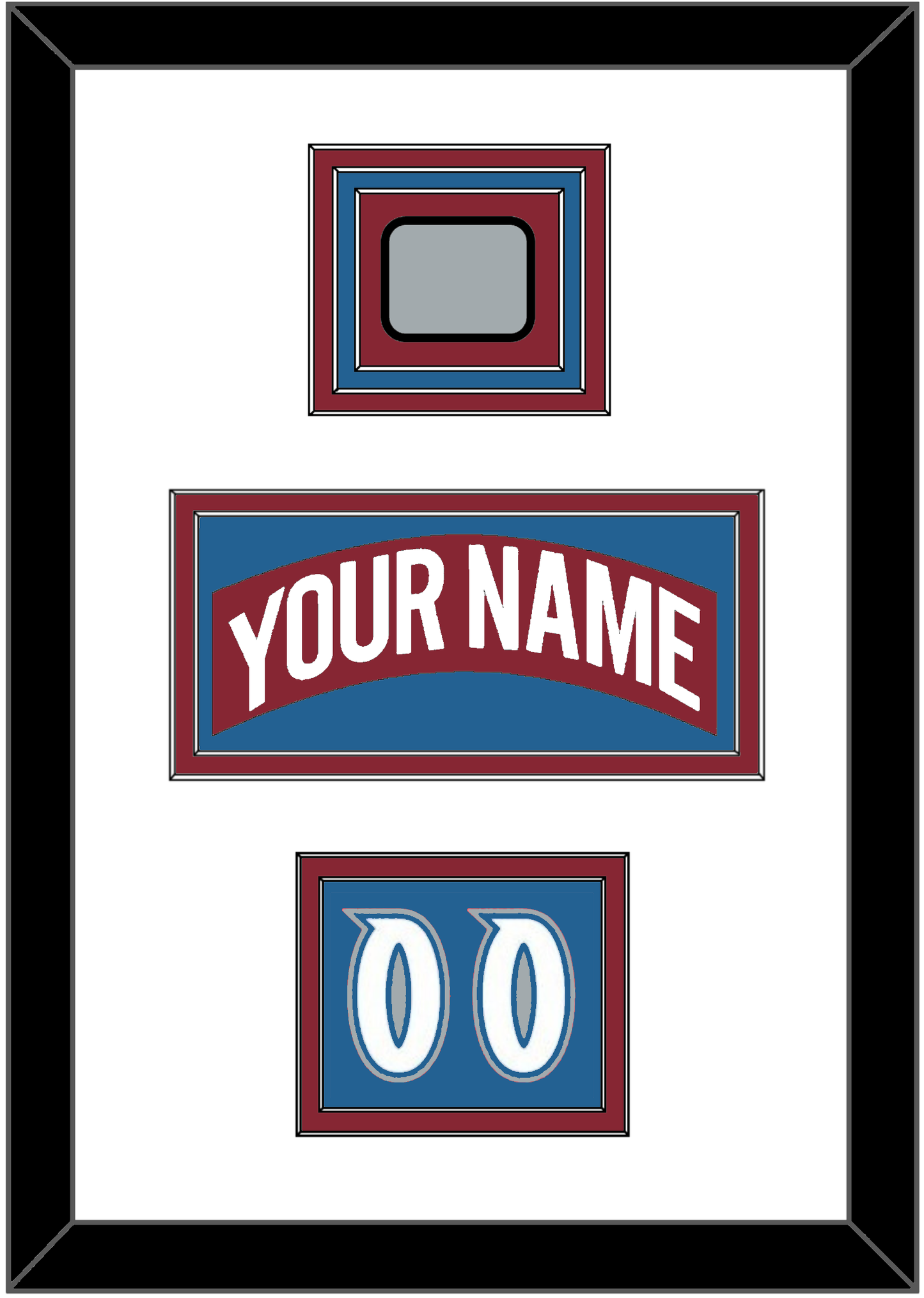 Colorado Nameplate, Number (Shoulder) & Stanley Cup Finals Patch - Road Burgundy (1995-1996) - Premier Tier 1