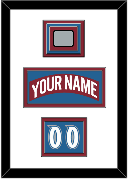 Colorado Nameplate, Number (Shoulder) & Stanley Cup Finals Patch - Road Burgundy (1995-1996) - Premier Tier 1