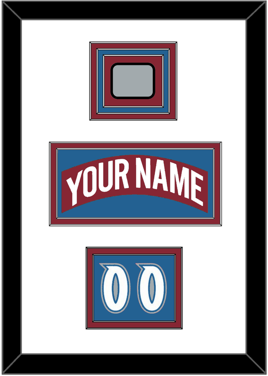 Colorado Nameplate, Number (Shoulder) & Stanley Cup Finals Patch - Road Burgundy (1995-1996) - Premier Tier 1