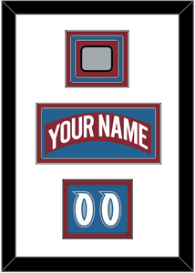 Colorado Nameplate, Number (Shoulder) & Stanley Cup Finals Patch - Road Burgundy (1995-1996) - Triple Mat 1