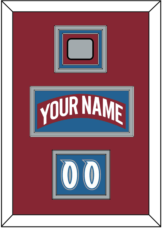 Colorado Nameplate, Number (Shoulder) & Stanley Cup Finals Patch - Road Burgundy (1995-1996) - Premier Tier 2