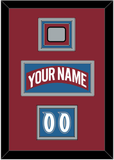 Colorado Nameplate, Number (Shoulder) & Stanley Cup Finals Patch - Road Burgundy (1995-1996) - Triple Mat 2