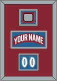 Colorado Nameplate, Number (Shoulder) & Stanley Cup Finals Patch - Road Burgundy (1995-1996) - Triple Mat 2