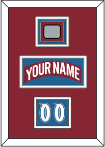 Colorado Nameplate, Number (Shoulder) & Stanley Cup Finals Patch - Road Burgundy (1995-1996) - Triple Mat 3