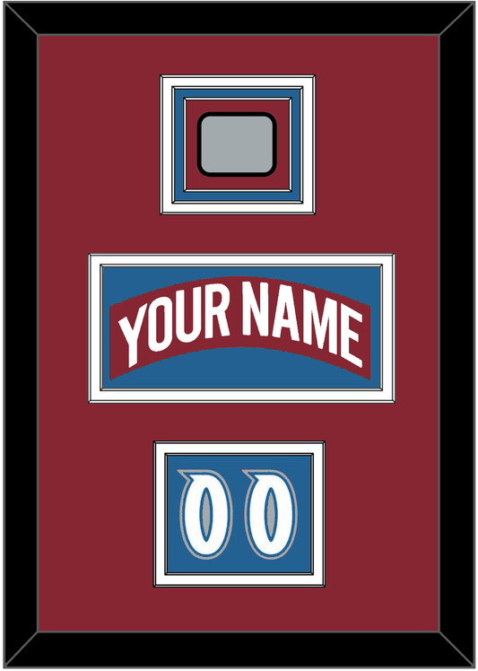 Colorado Nameplate, Number (Shoulder) & Stanley Cup Finals Patch - Road Burgundy (1995-1996) - Premier Tier 3