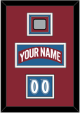 Colorado Nameplate, Number (Shoulder) & Stanley Cup Finals Patch - Road Burgundy (1995-1996) - Triple Mat 3