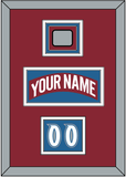 Colorado Nameplate, Number (Shoulder) & Stanley Cup Finals Patch - Road Burgundy (1995-1996) - Triple Mat 3