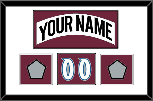 Colorado Nameplate, Number (Shoulder) & 2 Stanley Cup Finals Patches - Home White (1999-2001) - Essential Tier 1