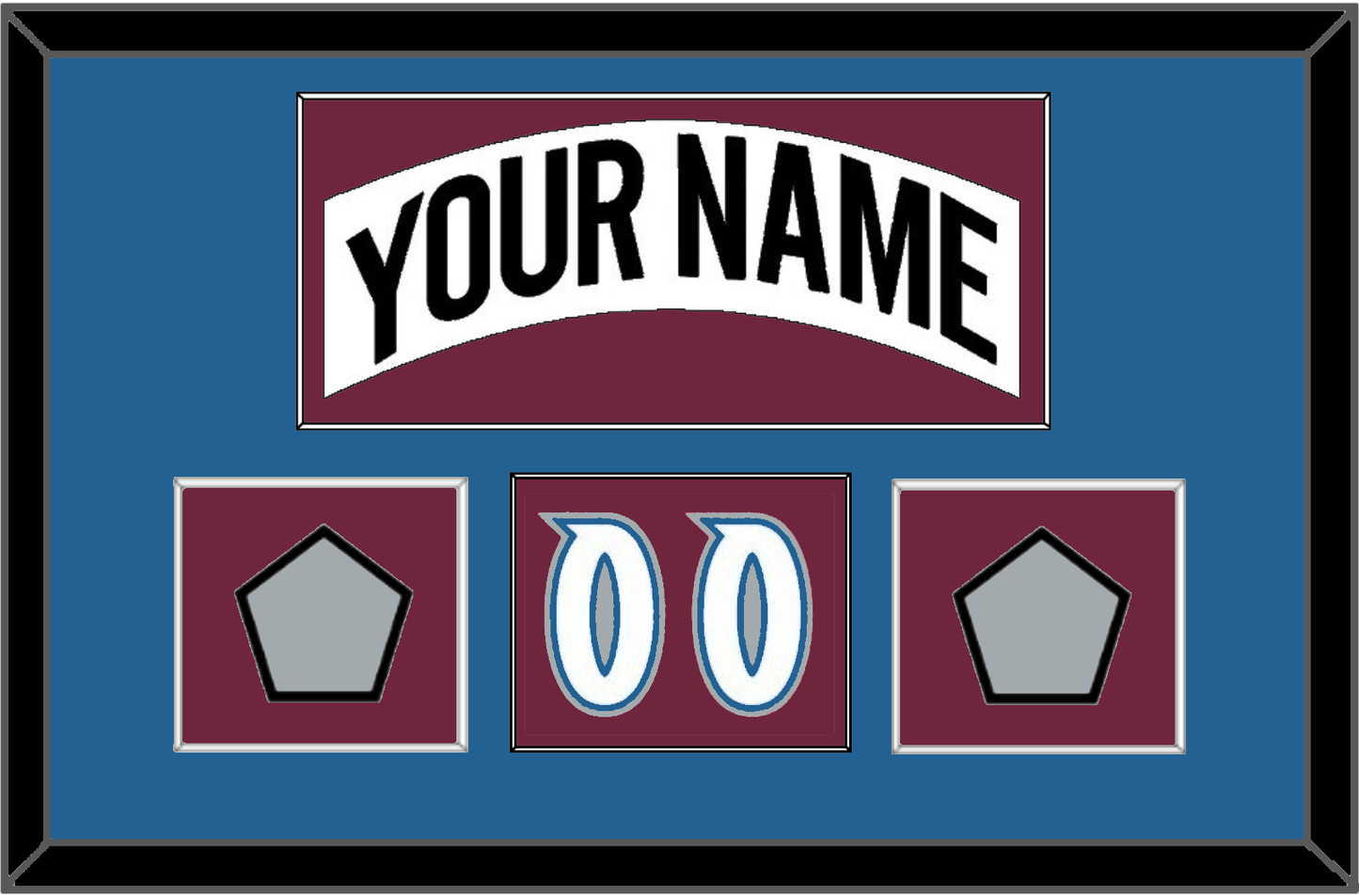 Colorado Nameplate, Number (Shoulder) & 2 Stanley Cup Finals Patches - Home White (1999-2001) - Essential Tier 2