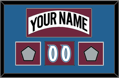 Colorado Nameplate, Number (Shoulder) & 2 Stanley Cup Finals Patches - Home White (1999-2001) - Essential Tier 2