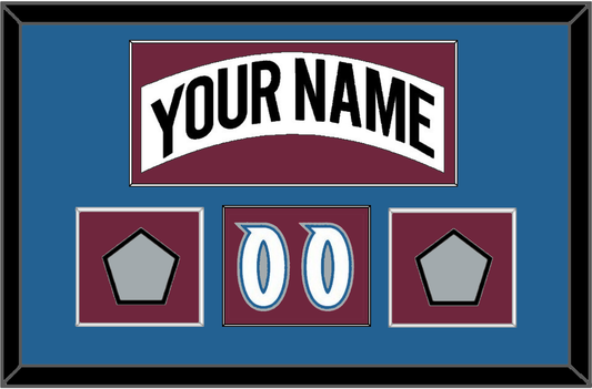 Colorado Nameplate, Number (Shoulder) & 2 Stanley Cup Finals Patches - Home White (1999-2001) - Essential Tier 2