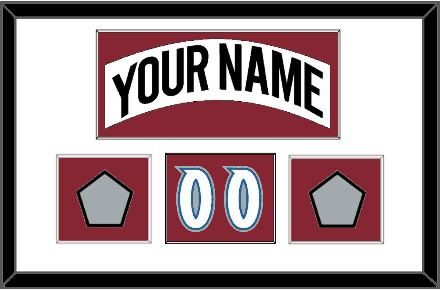 Colorado Nameplate, Number (Shoulder) & 2 Stanley Cup Finals Patches - Home White (1995-1996) - Essential Tier 1