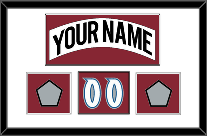 Colorado Nameplate, Number (Shoulder) & 2 Stanley Cup Finals Patches - Home White (1995-1996) - Essential Tier 1