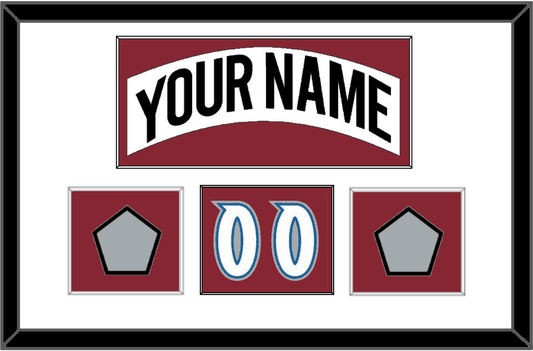 Colorado Nameplate, Number (Shoulder) & 2 Stanley Cup Finals Patches - Home White (1995-1996) - Essential Tier 1