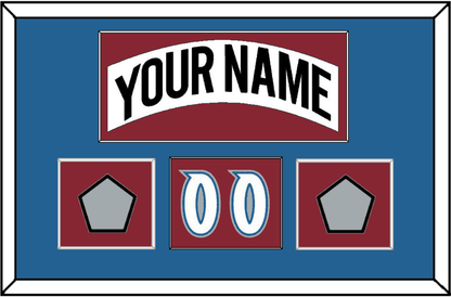 Colorado Nameplate, Number (Shoulder) & 2 Stanley Cup Finals Patches - Home White (1995-1996) - Essential Tier 2