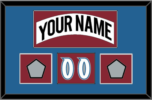 Colorado Nameplate, Number (Shoulder) & 2 Stanley Cup Finals Patches - Home White (1995-1996) - Essential Tier 2
