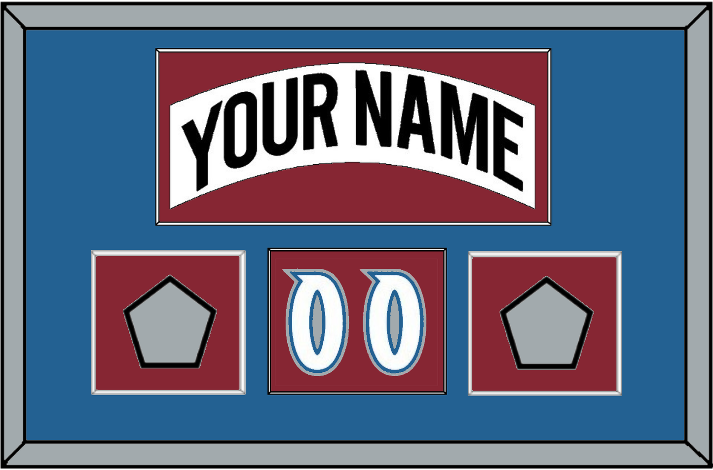 Colorado Nameplate, Number (Shoulder) & 2 Stanley Cup Finals Patches - Home White (1995-1996) - Essential Tier 2