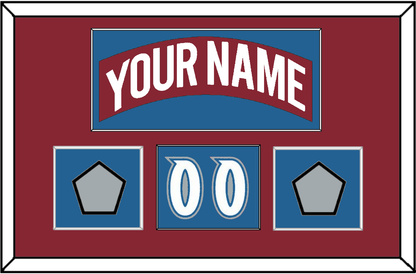 Colorado Nameplate, Number (Shoulder) & 2 Stanley Cup Finals Patches - Road Burgundy (1995-1996) - Essential Tier 1