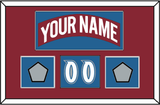 Colorado Nameplate, Number (Shoulder) & 2 Stanley Cup Finals Patches - Road Burgundy (1995-1996) - Single Mat 1
