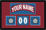 Colorado Nameplate, Number (Shoulder) & 2 Stanley Cup Finals Patches - Road Burgundy (1995-1996) - Single Mat 1