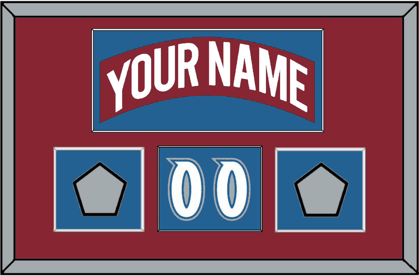 Colorado Nameplate, Number (Shoulder) & 2 Stanley Cup Finals Patches - Road Burgundy (1995-1996) - Essential Tier 1