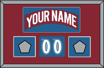 Colorado Nameplate, Number (Shoulder) & 2 Stanley Cup Finals Patches - Road Burgundy (1995-1996) - Essential Tier 1