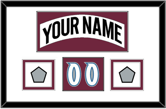 Colorado Nameplate, Number (Shoulder) & 2 Stanley Cup Finals Patches - Home White (1999-2001) - Signature Tier 1
