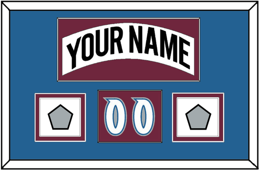 Colorado Nameplate, Number (Shoulder) & 2 Stanley Cup Finals Patches - Home White (1999-2001) - Signature Tier 2