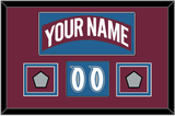 Colorado Nameplate, Number (Shoulder) & 2 Stanley Cup Finals Patches - Road Burgundy (1999-2001) - Double Mat 2