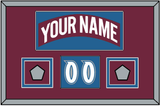 Colorado Nameplate, Number (Shoulder) & 2 Stanley Cup Finals Patches - Road Burgundy (1999-2001) - Double Mat 2