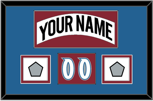 Colorado Nameplate, Number (Shoulder) & 2 Stanley Cup Finals Patches - Home White (1995-1996) - Signature Tier 2