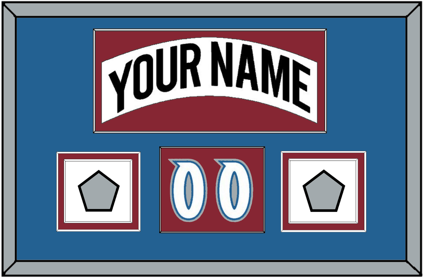 Colorado Nameplate, Number (Shoulder) & 2 Stanley Cup Finals Patches - Home White (1995-1996) - Signature Tier 2