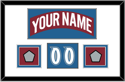 Colorado Nameplate, Number (Shoulder) & 2 Stanley Cup Finals Patches - Road Burgundy (1995-1996) - Signature Tier 1