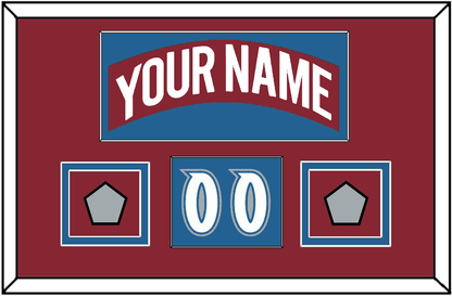 Colorado Nameplate, Number (Shoulder) & 2 Stanley Cup Finals Patches - Road Burgundy (1995-1996) - Signature Tier 2